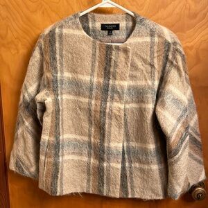 Womens Talbots Tweed Plaid Jacket Mohair Alpaca Wool Blend Size 4 EUC